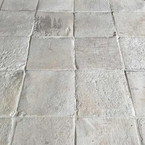 Antique French Caen Limestone Floor 