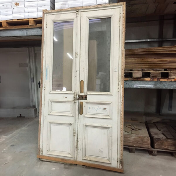 haussmannian double interior door in white wood