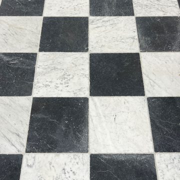 Classic marble in black and white check | BCA Antique Materials