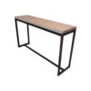 metal console oak top