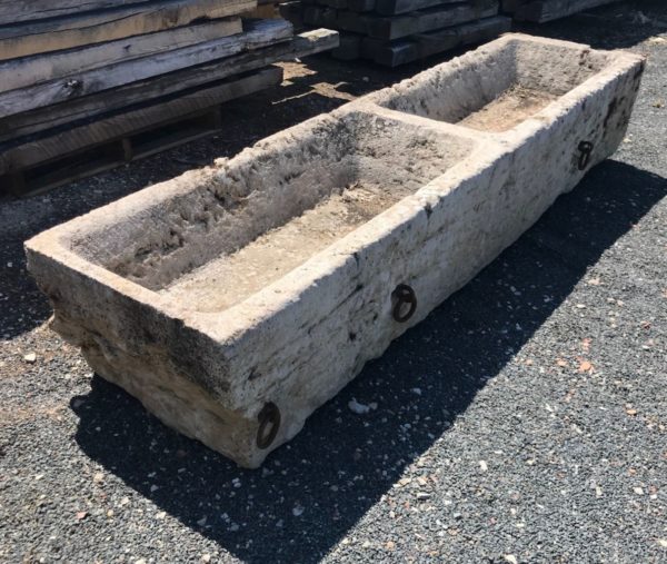 Antique limestone double horse troughs | BCA Antique Materials