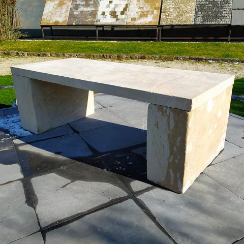 Beige limestone bench | BCA Antique Materials