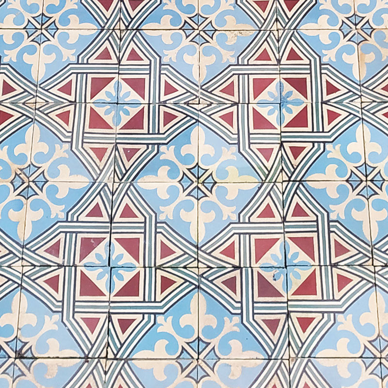 Antique star pattern cement tiles | BCA Antique Materials