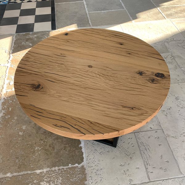 modern industrial round coffee table