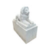 Pair of lion statues on pedestal